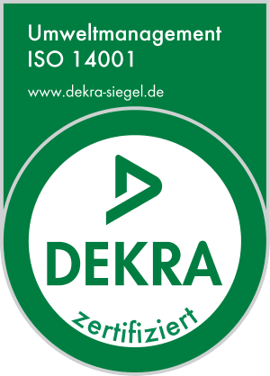 Das DEKRA-Siegel Umweltmanagement ISO 14001 als Nachweis für nachhaltige und ESG-konforme Firmenumzüge mit DACHSER & KOLB.