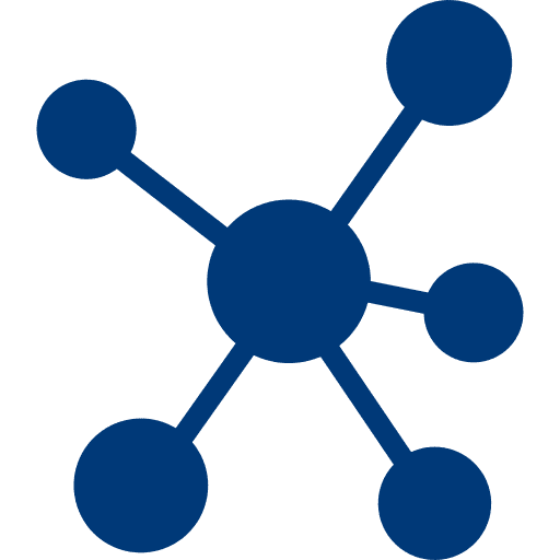 Verbundene Knotenpunkte als Symbol für ein zuverlässiges Netzwerk